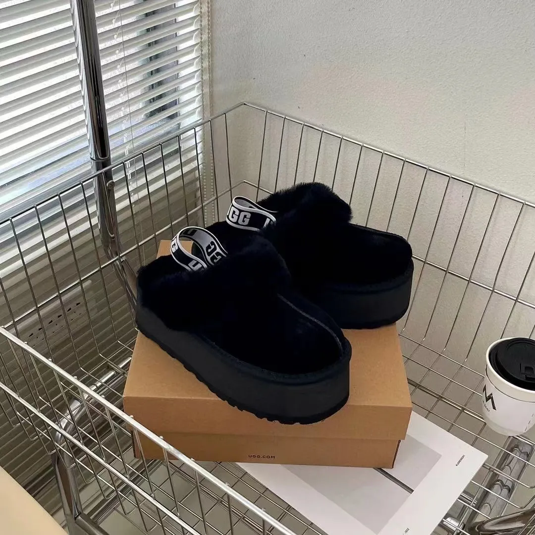💰 480 UGG sheepskin all-in-one snow boots official website recommends 3474 5-layer 5 cm thick-soled slippers. Color: chocolate, mustard, black, gray, maroon, dusk pink. Size: 35-41